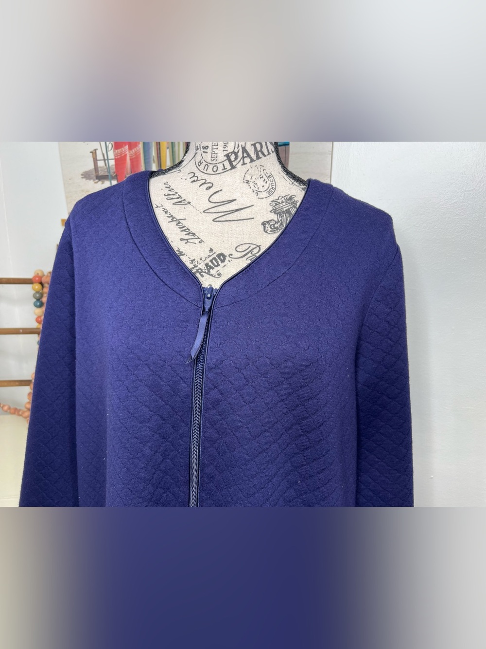 Croft & Barrow Quilted Zip Front Robe - Picture 2 of 5